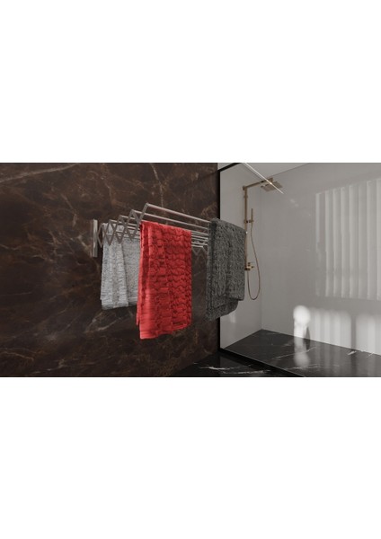 Alüminyum Akordiyon Tipi Katlanır Alüminyum Çamaşır Kurutma Askısı 100 cm 7 Askılı Balkon Banyo Kur fırsatları