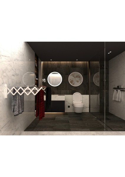 Alüminyum Akordiyon Tipi Katlanır Alüminyum Çamaşır Kurutma Askısı 100 cm 7 Askılı Balkon Banyo Kur indirimleri