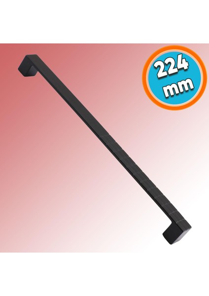 Mobilya Mutfak Dolabı Çekmece Dolap Kapak Kulpu Kulbu Siyah 224 mm Desenli Metal Kulp