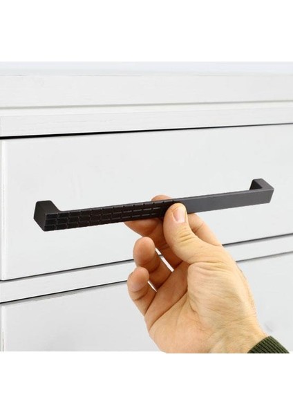 Mobilya Mutfak Dolabı Çekmece Dolap Kapak Kulpu Kulbu Siyah 224 mm Desenli Metal Kulp