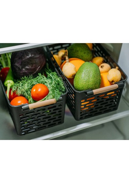 Tekno Trust Mutfak 10 Adet Çok Amaçlı Tutacaklı Organizer Sepet - Dolap Içi & Çekmece Düzenleyici Sepet - Siyah modelleri