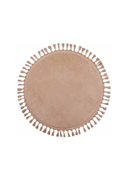 Modern Dekoratif Yuvarlak Puffy Peluş Ponpon Saçaklı Salon Oturma Odası Halısı Bej fiyatları