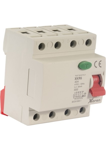 40A 6ka 30MA 4 Kutup (Elektronik-Ac Tip) Kaçak Akım Koruma Şalteri