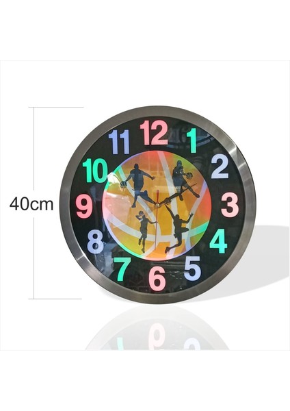 Tüm Gece Karanlıkta Görünen Işıklı Fosforlu LED Lambalı 40 cm Metal Aluminyum Kasa Camlı Duvar Saati fiyatları