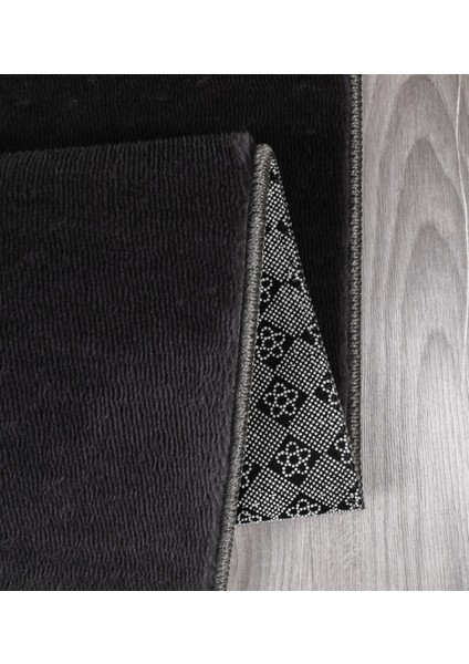 Modern Dekoratif Yuvarlak Puffy Peluş Ponpon Saçaklı Salon Oturma Odası Halısı Antrasit indirimleri