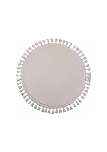 Modern Dekoratif Yuvarlak Puffy Peluş Ponpon Saçaklı Salon Oturma Odası Halısı Krem fiyatları