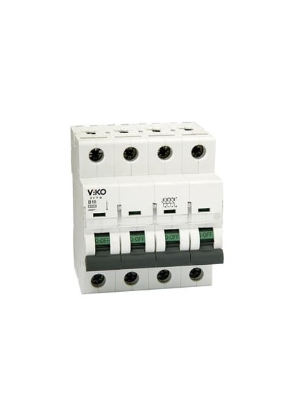 3VTB-4C10N Trifaze Nötr Kesmeli 4X10A C Tipi Otomatik Sigorta 3ka 3p+N