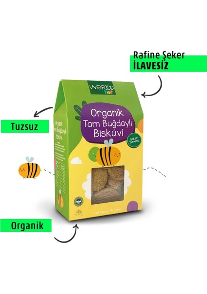 Kids Organik Tam Buğdaylı Bisküvi 55 gr