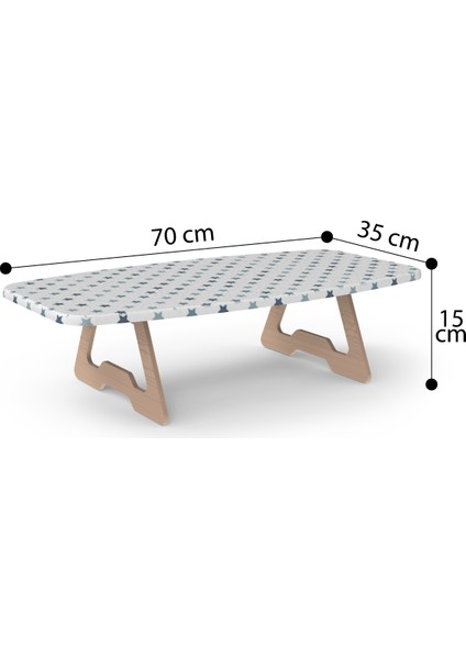 Tekno Trust Kahverengi Lüx Wood Ahşap Mini Ütü Masası 15122