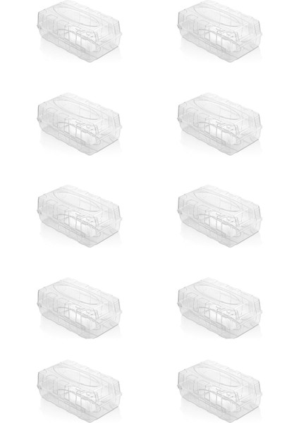 Tekno Trust 10 Parça 10 Adet Şeffaf Erkek Ayakkabı Kutusu MRD499 Plastik Beyaz