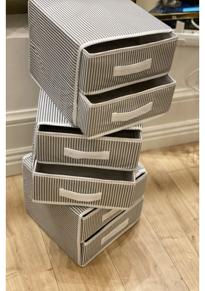 Tekno Trust Çok Renkli Alas 3 Adet Iki Çekmeceli Gri Bez Organizer Düzenleyici 31X22X30 cm 3 Tela