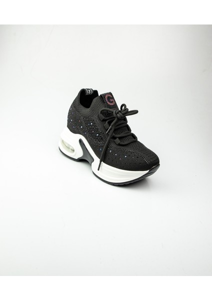 300 - 13 Siyah Kalın Taban Kadın Sneaker
