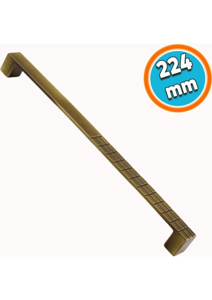 Mobilya Mutfak Dolabı Çekmece Dolap Kapak Kulpu Kulbu Antik Sarı 224 mm Desenli Metal Kulp