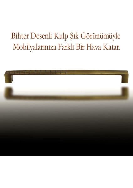 Mobilya Mutfak Dolabı Çekmece Dolap Kapak Kulpu Kulbu Antik Sarı 224 mm Desenli Metal Kulp modelleri