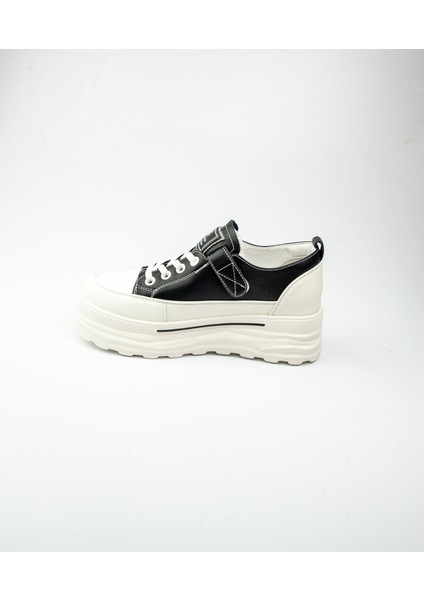 314 - 8 Siyah Kalın Taban Kadın Sneaker modelleri