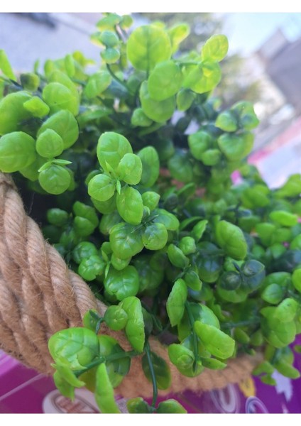 1 Adet Minik Yapraklı Yeşil Yapay Çiçek Ev Dekorasyon Aranjman Dekor Balkon 30 cm