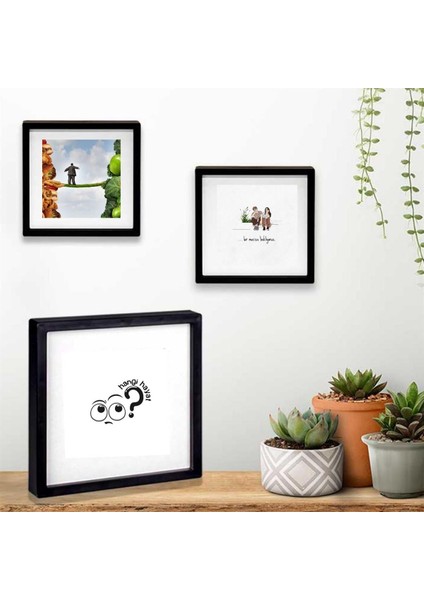 Bir Mucize Bekliyoruz Hangi Hayat Tasarımlı Yapışkanlı Sök Tak Paspartulu Pola 3 'lü Çerçeve