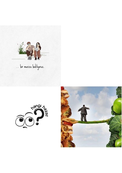 Bir Mucize Bekliyoruz Hangi Hayat Tasarımlı Yapışkanlı Sök Tak Paspartulu Pola 3 'lü Çerçeve fiyatları