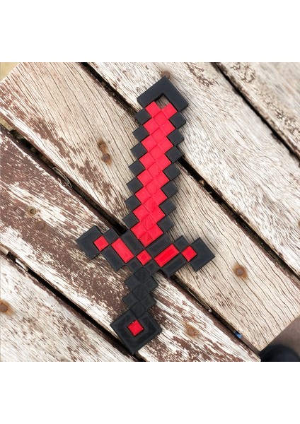 Minecraft Red Stone İkili Set/ Minecraft Kırmızı Kılıç-Kazma Seti