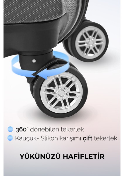 Elmas Model Füme Renk 3'lü Valiz Seti indirimleri