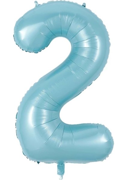 34 inç 2 Açık Mavi Renk Rakam Folyo Balon