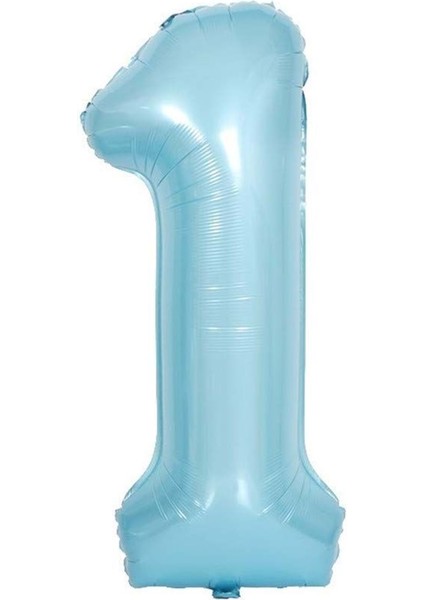 34 inç 1 Açık Mavi Renk Rakam Folyo Balon