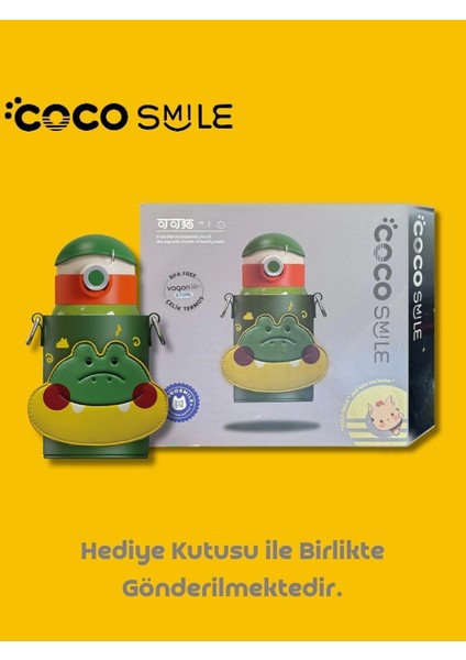 Cocosmile Pipetli Çelik Termos - 470 Ml. (Klıflı /askılı)