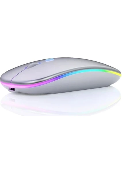 Wireless ve Bluetooth Mouse Rgb Ledli Type-C Şarjlı Mouse