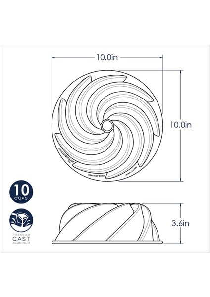 Nordic Ware Heritage Bundt Pan Kek Kalıbı