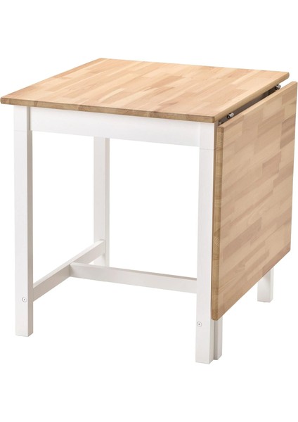 Pınntorp Katlanır Mutfak Masası, Açık Kahverengi-Beyaz, 2-4 Kişilik, Katlanabilir, 67/124X75 cm