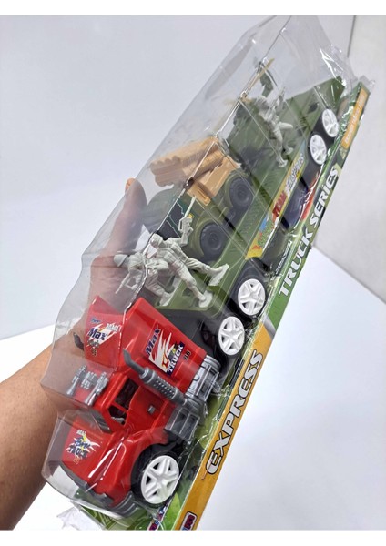 Tekno Trust 3+ Yaş Erkek Oyuncak Askeri Araç Taşıma Tırı Kamyon Roketatar Asker 45X12 cm Tekli
