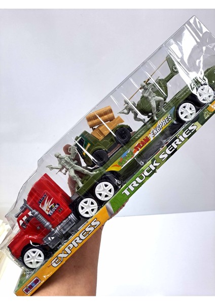 Tekno Trust 3+ Yaş Erkek Oyuncak Askeri Araç Taşıma Tırı Kamyon Roketatar Asker 45X12 cm Tekli