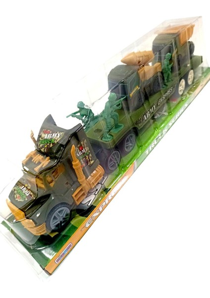 Tekno Trust 3+ Yaş Erkek Oyuncak Askeri Araç Taşıma Tırı Kamyon Roketatar Asker 45X12 cm Tekli