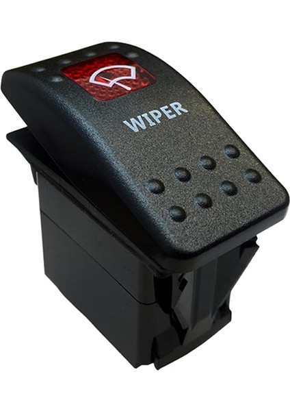 Silecek Sembollu Lambalı Işıklı Araç On Off Aç Kapa Anahtar Düğme Oto İçin 12-24 Volt Switch 3 Pinli