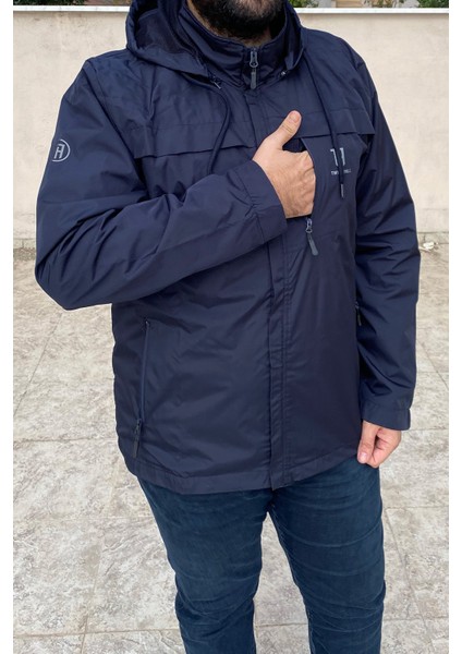 Büyük Beden Erkek Kapüşonlu Rüzgar Geçirmez Cep Detaylı Içi Fileli Yağmurluk Laci Remsa Spor TH901 modelleri