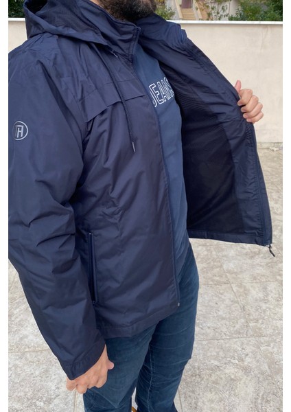 Büyük Beden Erkek Kapüşonlu Rüzgar Geçirmez Cep Detaylı Içi Fileli Yağmurluk Laci Remsa Spor TH901 indirimleri
