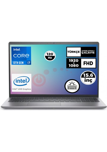 Vostro 3530 Intel Core I7-1355U 8gb 512GB SSD 15.6" Fhd 120Hz Ubuntu Taşınabilir Bilgisayar N1601PVNB3530U