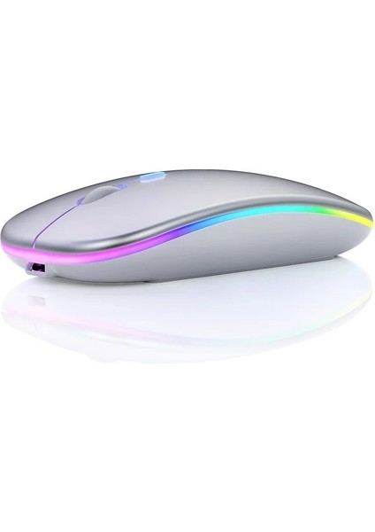 Srm1 Rgb Ledli Şarjlı Çift Mod 2.4ghz Wireless + 5.1V Bluetooth Mouse