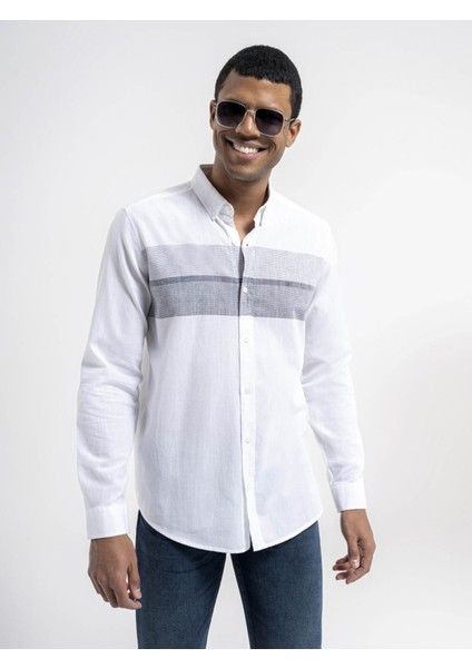 Erkek Gömlek Beyaz Siyah LF2035970