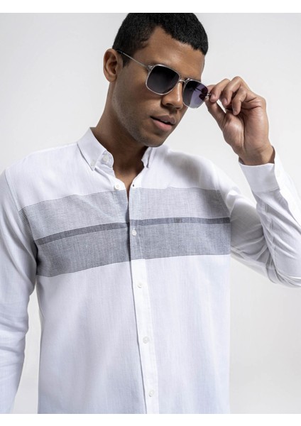 Erkek Gömlek Beyaz Siyah LF2035970 fırsatları