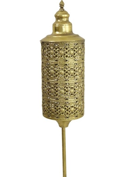 Dekoratif Eskitme Ayaklı Mumluk Metal Gold