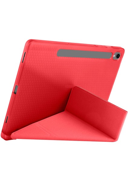 Samsung Galaxy Tab S9 Fe 2023 Yatay ve Dikey Standlı Antişok Köşe Korumalı Kalemlikli Origami Slikon Kılıf Sm- X510 X516 X518 modelleri