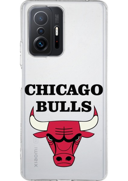 Xiaomi Mi 11T Pro Uyumlu Kamera Korumalı Kapak Chicago Bulls Tasarımlı Şeffaf Kılıf