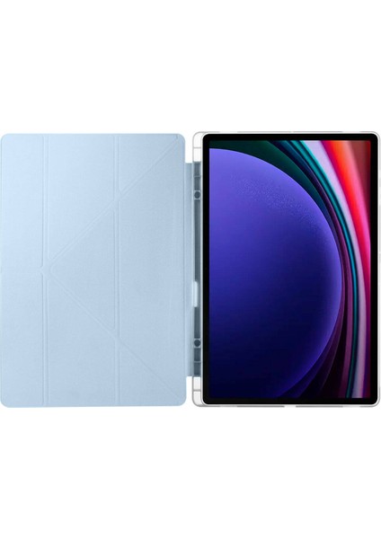 Samsung Galaxy Tab S7 Fe 2021 Yatay ve Dikey Standlı Antişok Köşe Korumalı Kalemlikli Origami Slikon Kılıf Sm- T730 T733 T736 T738 modelleri