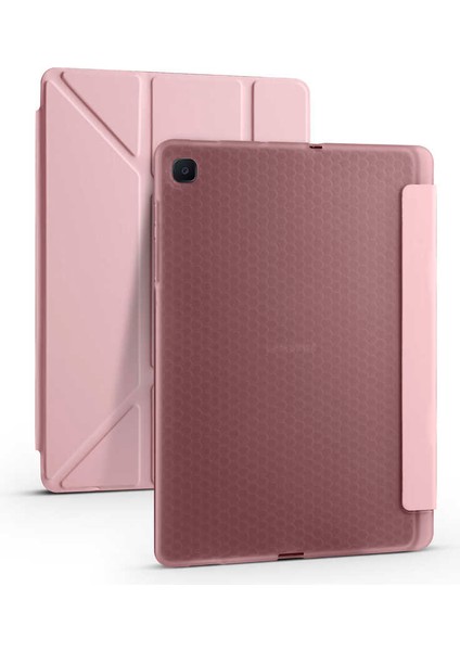 Samsung Galaxy Tab S6 Lite Yatay ve Dikey Standlı Antişok Köşe Korumalı Kalemlikli Origami Slikon Kılıf ve Ekran Koruyucu P610