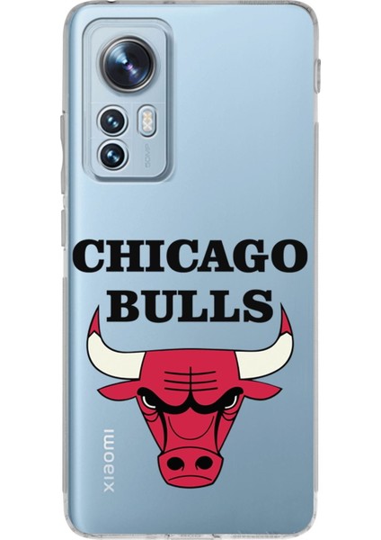 Xiaomi Mi 12 Uyumlu Kamera Korumalı Kapak Chicago Bulls Tasarımlı Şeffaf Silikon Kılıf