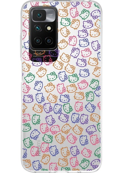 Redmi 10 Uyumlu Kamera Korumalı Kapak Hello Kitty Tasarımlı Şeffaf Silikon Kılıf