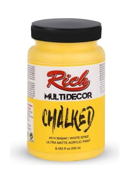 Multidecor Chalked 6 Renk Set 4ADET 250CC+4ADET 100CC + 10 Numara Zemin Fırça modelleri