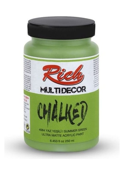 Multidecor Chalked 6 Renk Set 4ADET 250CC+4ADET 100CC + 10 Numara Zemin Fırça indirimleri