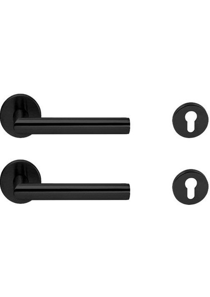 Hafele Werner-M Mat Siyah Rozetli Kapı Kolu - Barelli Tipi